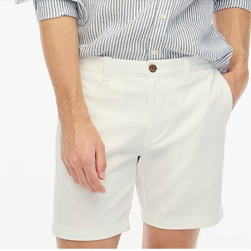 J. Crew LO923 7" Flex Chino Short For Men white NWT size 30